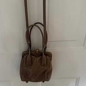 HOBO Brown Mini Bag with Gold Accent